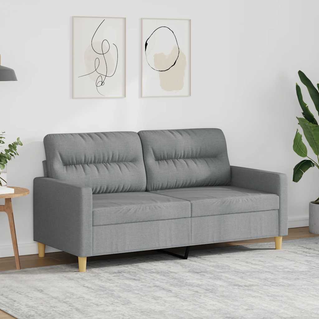 2-Sitzer-Sofa Hellgrau 140 cm Stoff