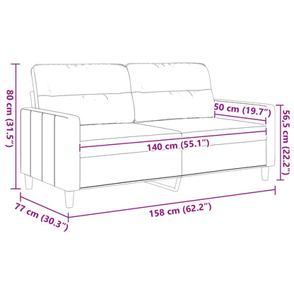 2-Sitzer-Sofa Braun 140 cm Stoff