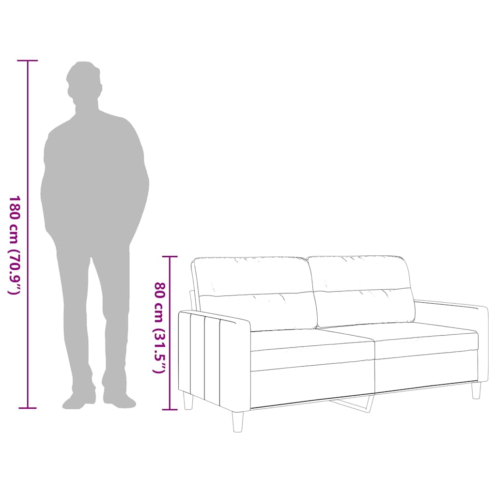 2-Sitzer-Sofa Schwarz 140 cm Stoff