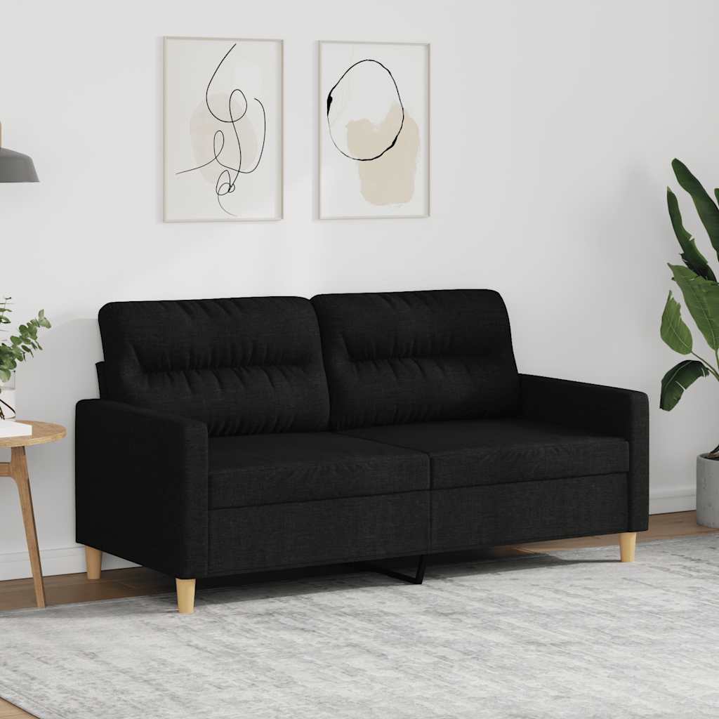 2-Sitzer-Sofa Schwarz 140 cm Stoff