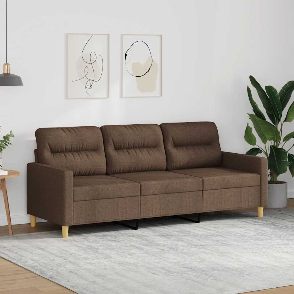 3-Sitzer-Sofa Braun 180 cm Stoff