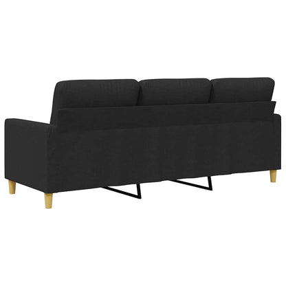 3-Sitzer-Sofa Schwarz 180 cm Stoff