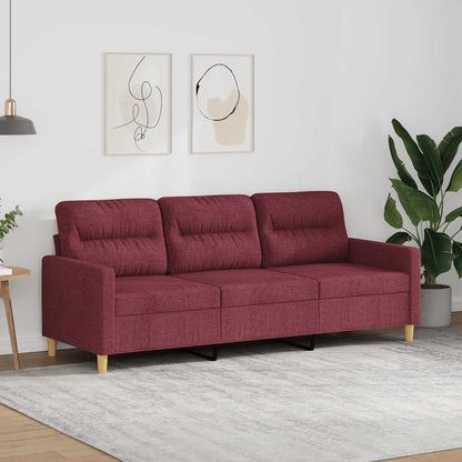 3-Sitzer-Sofa Weinrot 180 cm Stoff