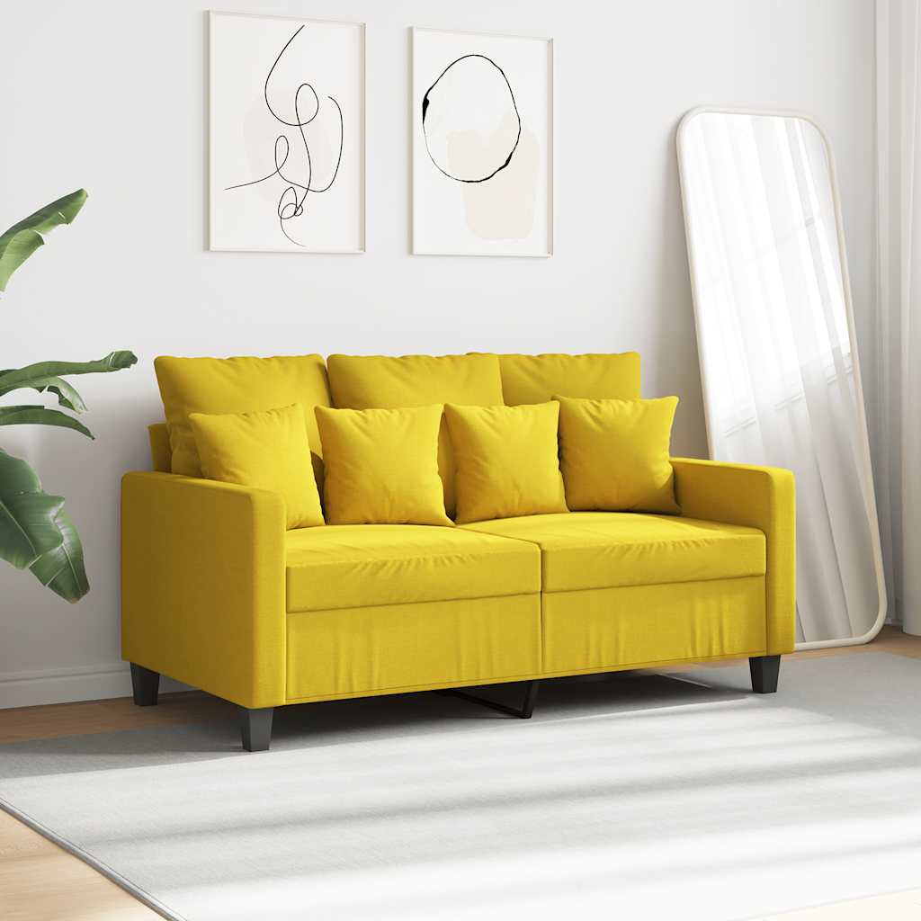 2-Sitzer-Sofa Hellgelb 120 cm Stoff