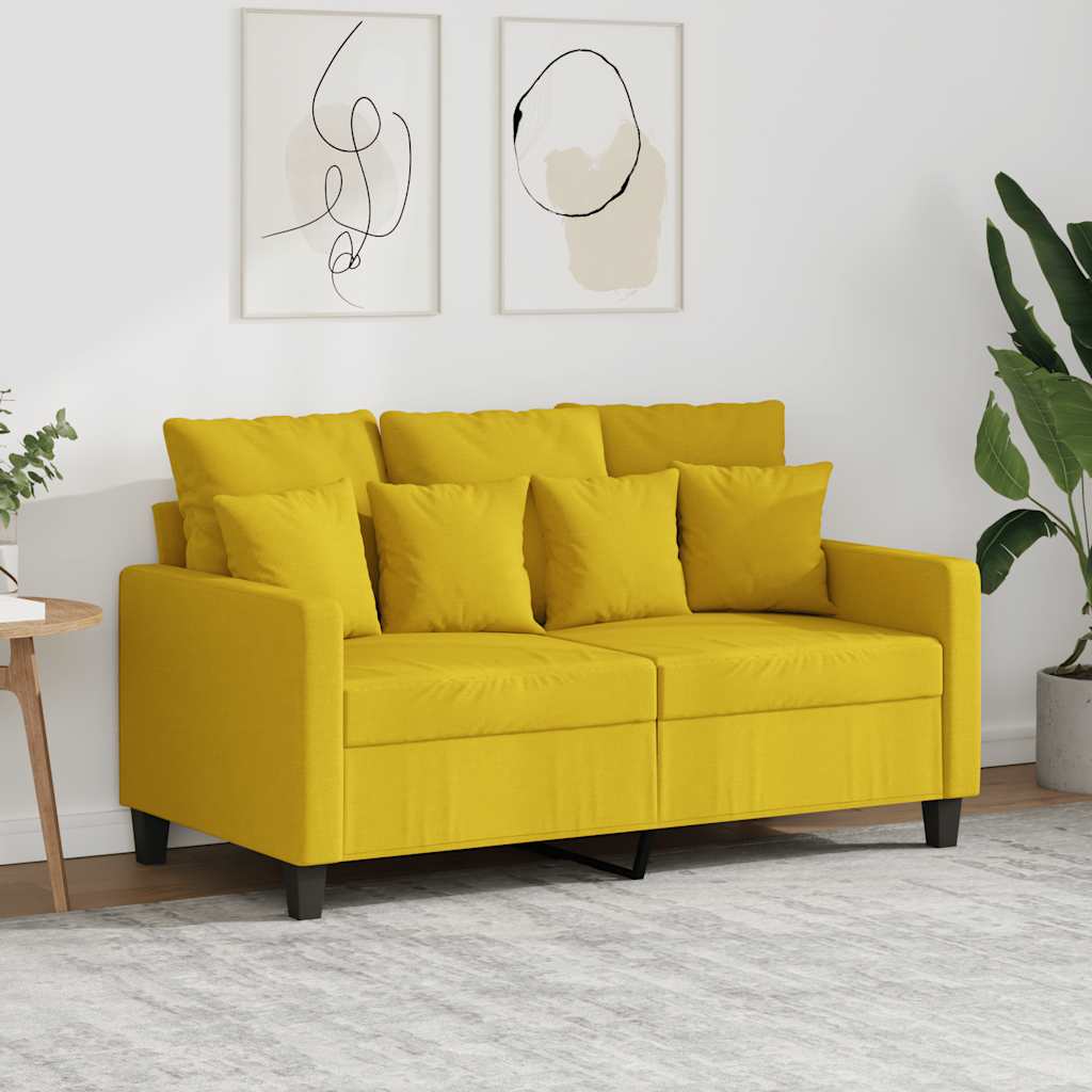 2-Sitzer-Sofa Hellgelb 120 cm Stoff