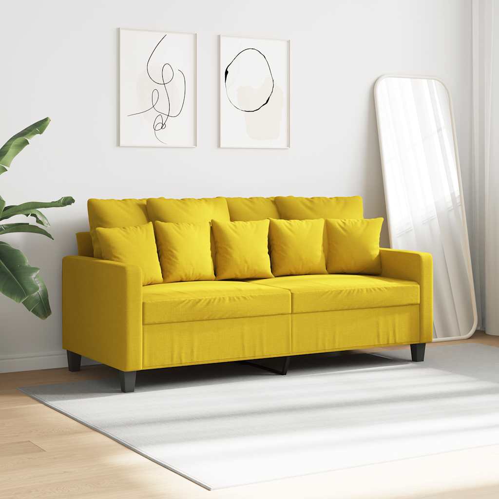 2-Sitzer-Sofa Hellgelb 140 cm Stoff