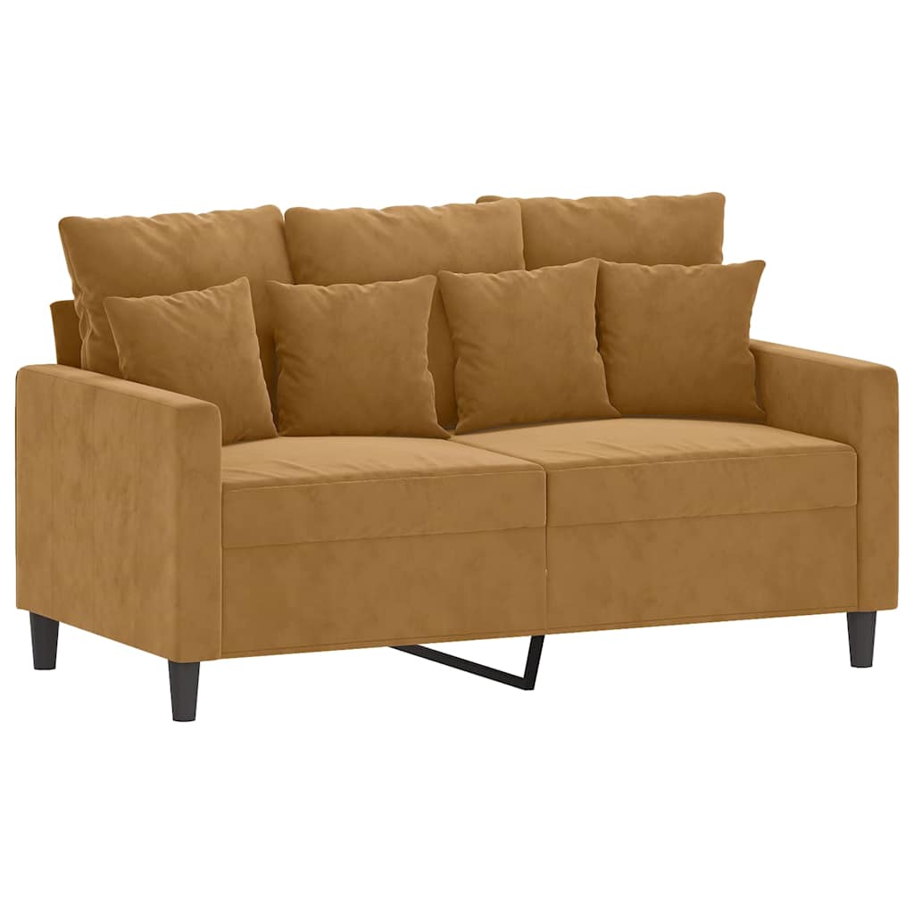 2-Sitzer-Sofa Braun 120 cm Samt