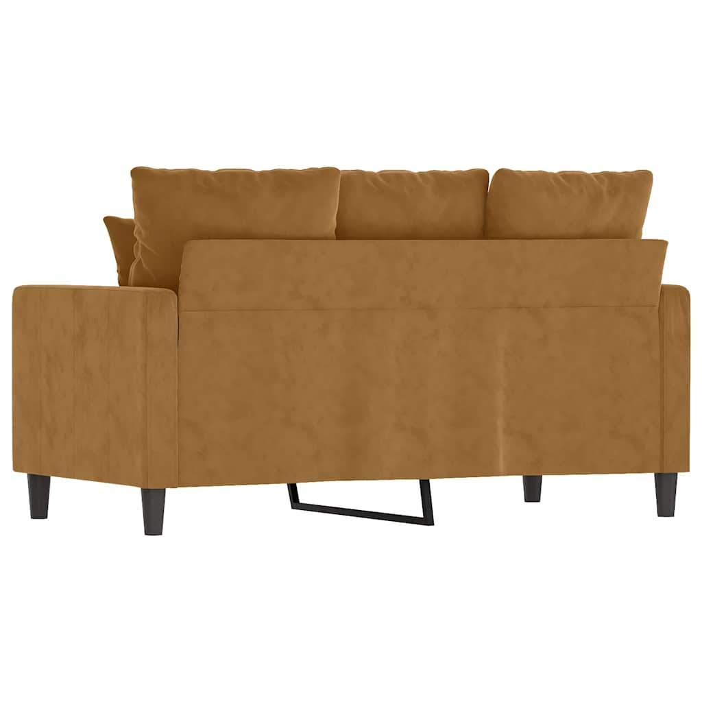 2-Sitzer-Sofa Braun 120 cm Samt
