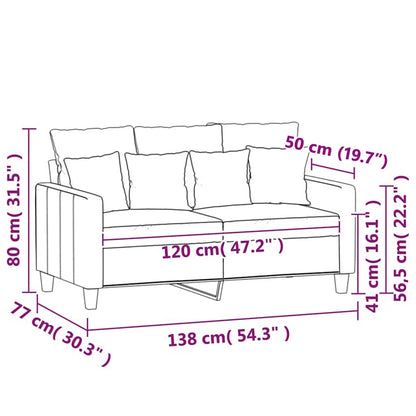 2-Sitzer-Sofa Braun 120 cm Samt