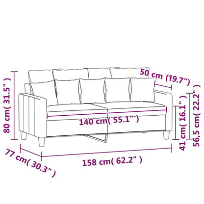 2-Sitzer-Sofa Dunkelgrau 140 cm Samt