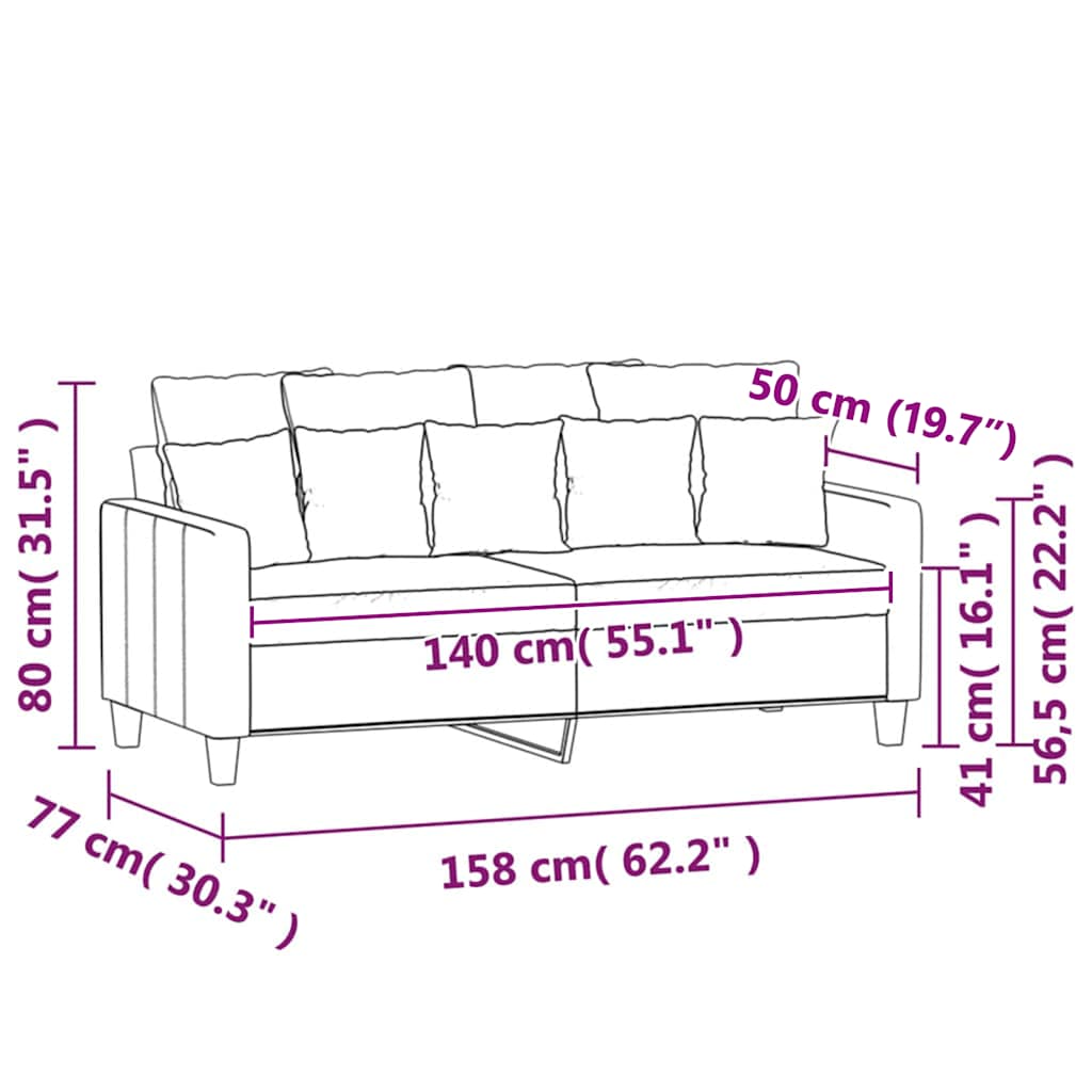2-Sitzer-Sofa Dunkelgrün 140 cm Samt