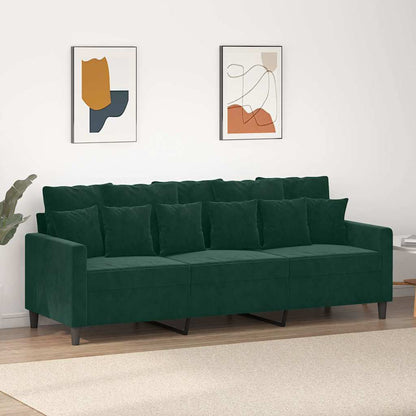 3-Sitzer-Sofa Dunkelgrün 180 cm Samt