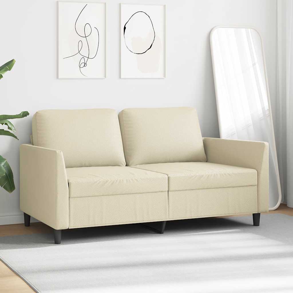 2-Sitzer-Sofa Creme 140 cm Kunstleder