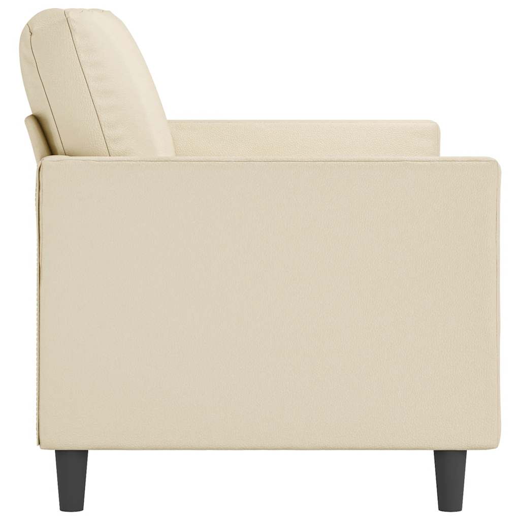 2-Sitzer-Sofa Creme 140 cm Kunstleder
