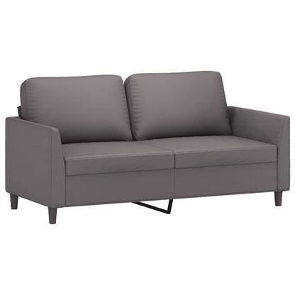 2-Sitzer-Sofa Grau 140 cm Kunstleder