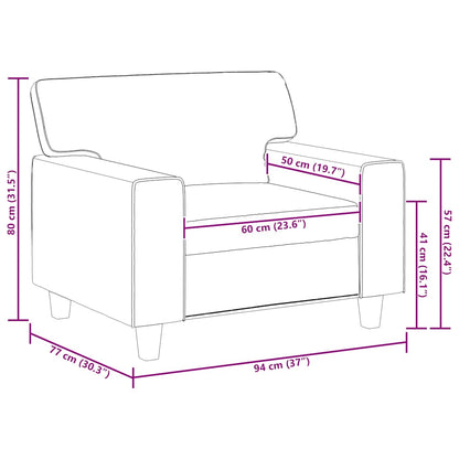 Sessel Cappuccino-Braun 60 cm Kunstleder