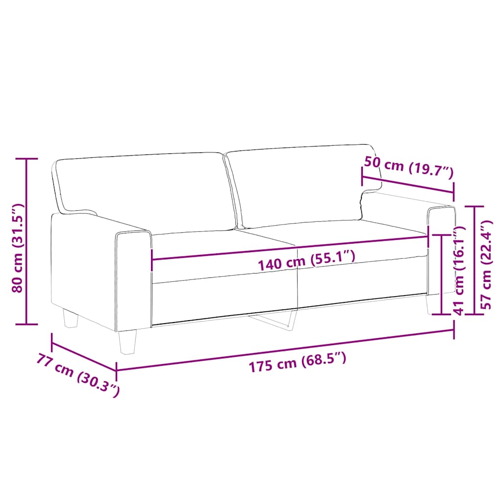 2-Sitzer-Sofa Weinrot 140 cm Kunstleder