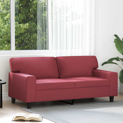 2-Sitzer-Sofa Weinrot 140 cm Kunstleder