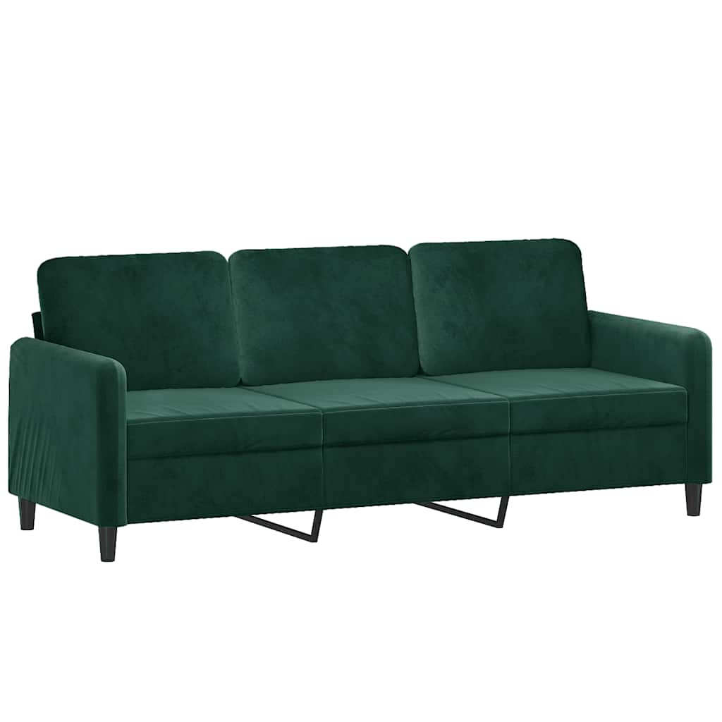 3-Sitzer-Sofa Dunkelgrün 180 cm Samt