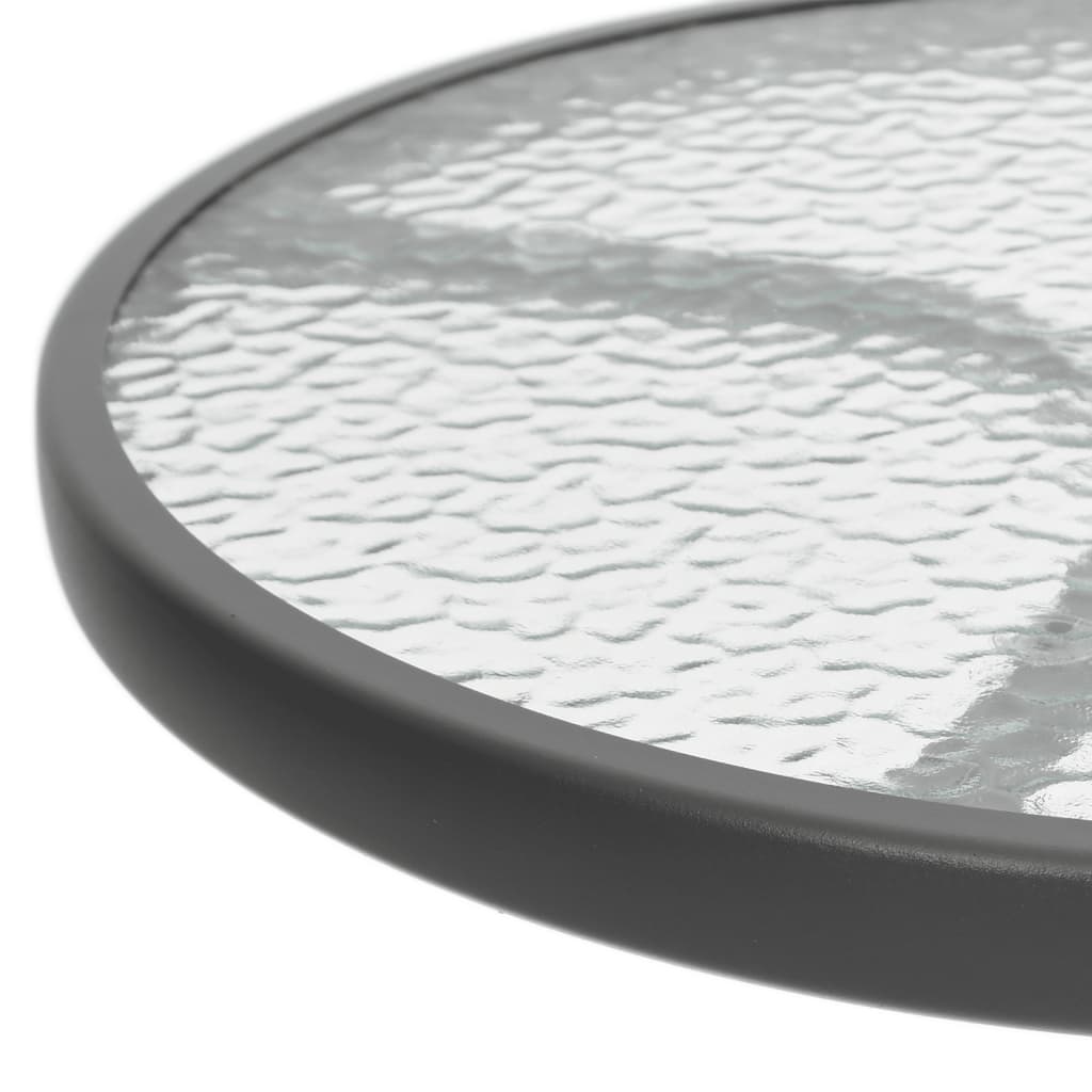 3-tlg. Garten-Essgruppe Schwarz Stahl