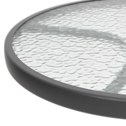 3-tlg. Garten-Essgruppe Schwarz Stahl