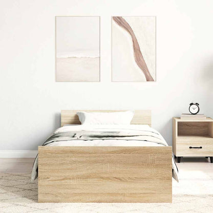 Bettgestell ohne Matratze Sonoma-Eiche 100x200 cm Holzwerkstoff