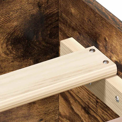 Bettgestell ohne Matratze Räuchereiche 100x200 cm Holzwerkstoff