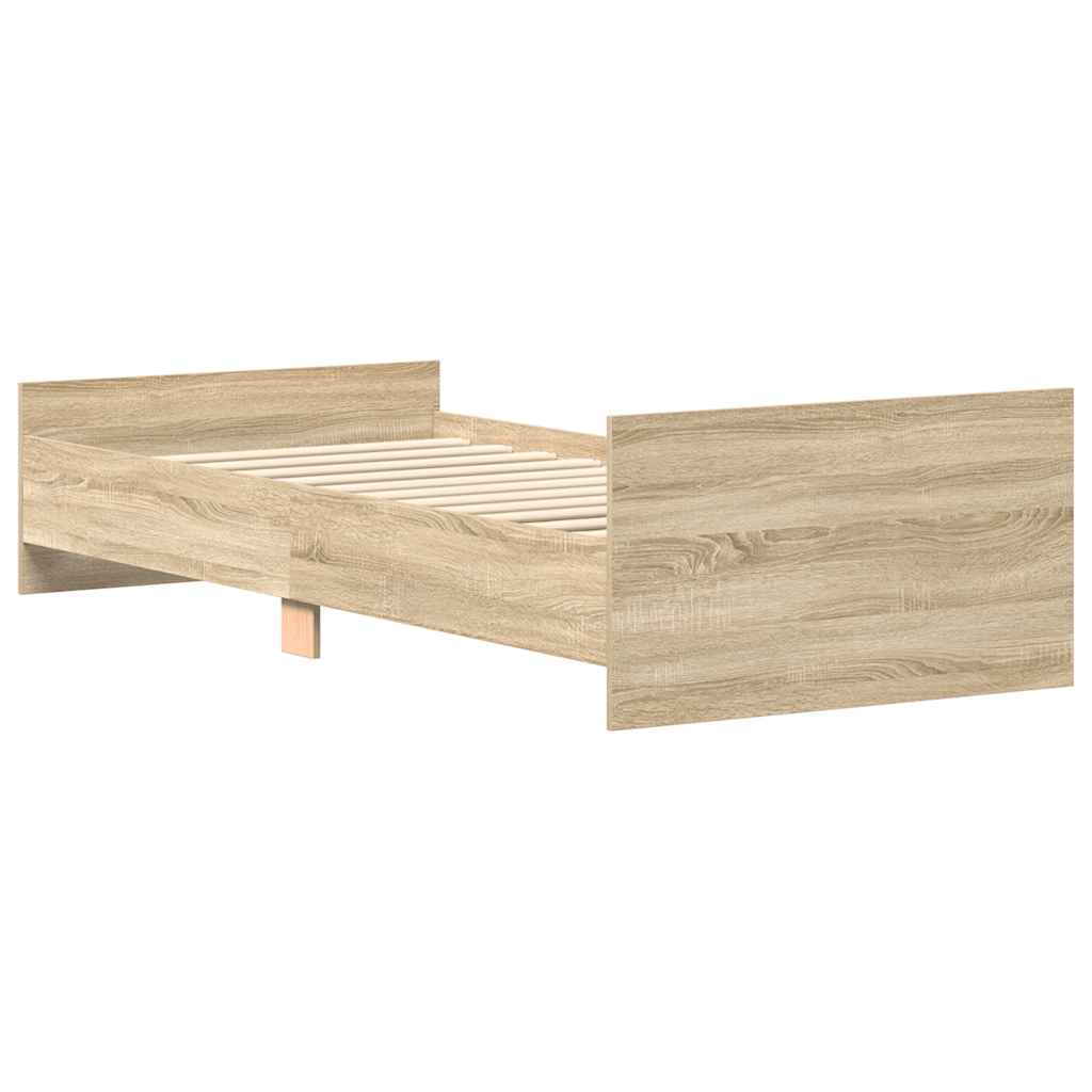 Bettgestell ohne Matratze Sonoma-Eiche 90x190 cm Holzwerkstoff