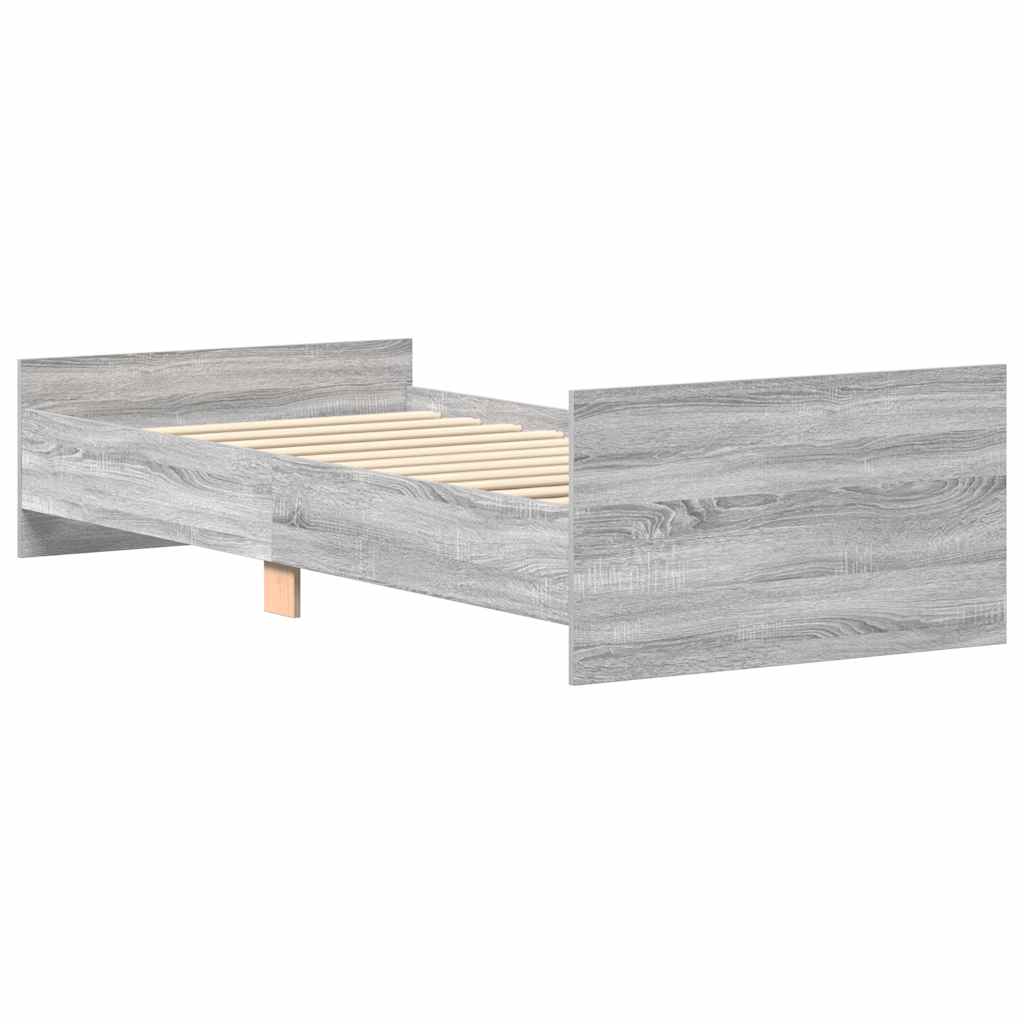 Bettgestell Grau Sonoma 90x190 cm Holzwerkstoff