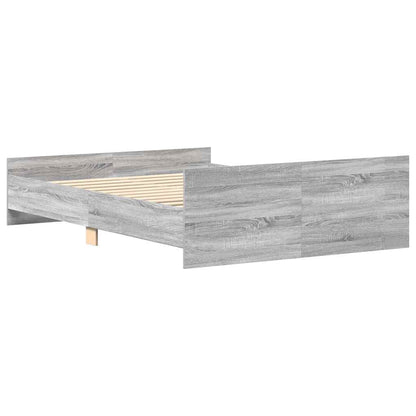 Bettgestell mit Kopf- und Fußteil Grau Sonoma 120x190 cm