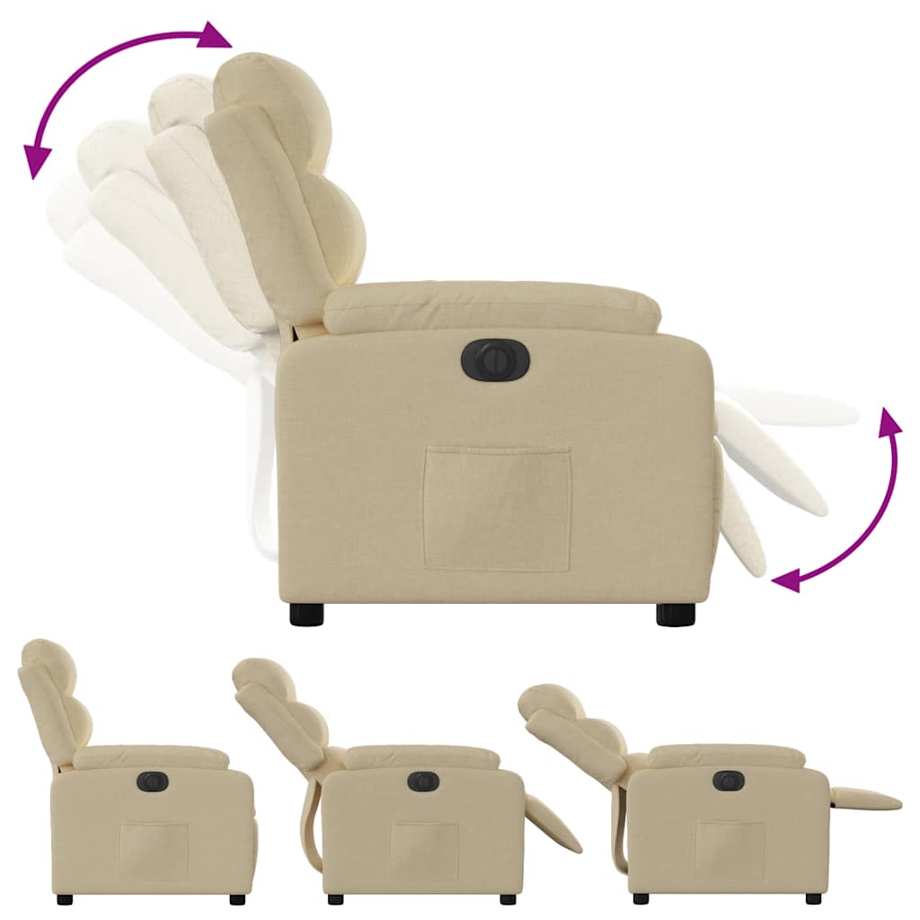 Relaxsessel Elektrisch Creme Stoff