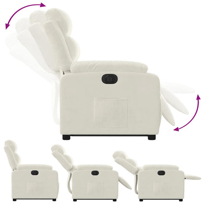 Relaxsessel mit Aufstehhilfe Elektrisch Creme Samt