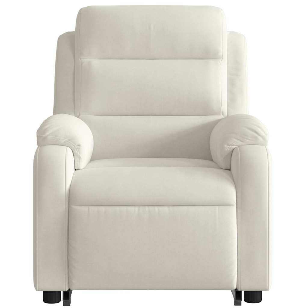 Relaxsessel mit Aufstehhilfe Elektrisch Creme Samt