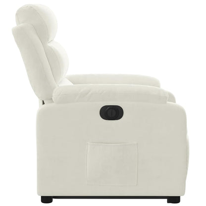 Relaxsessel mit Aufstehhilfe Elektrisch Creme Samt