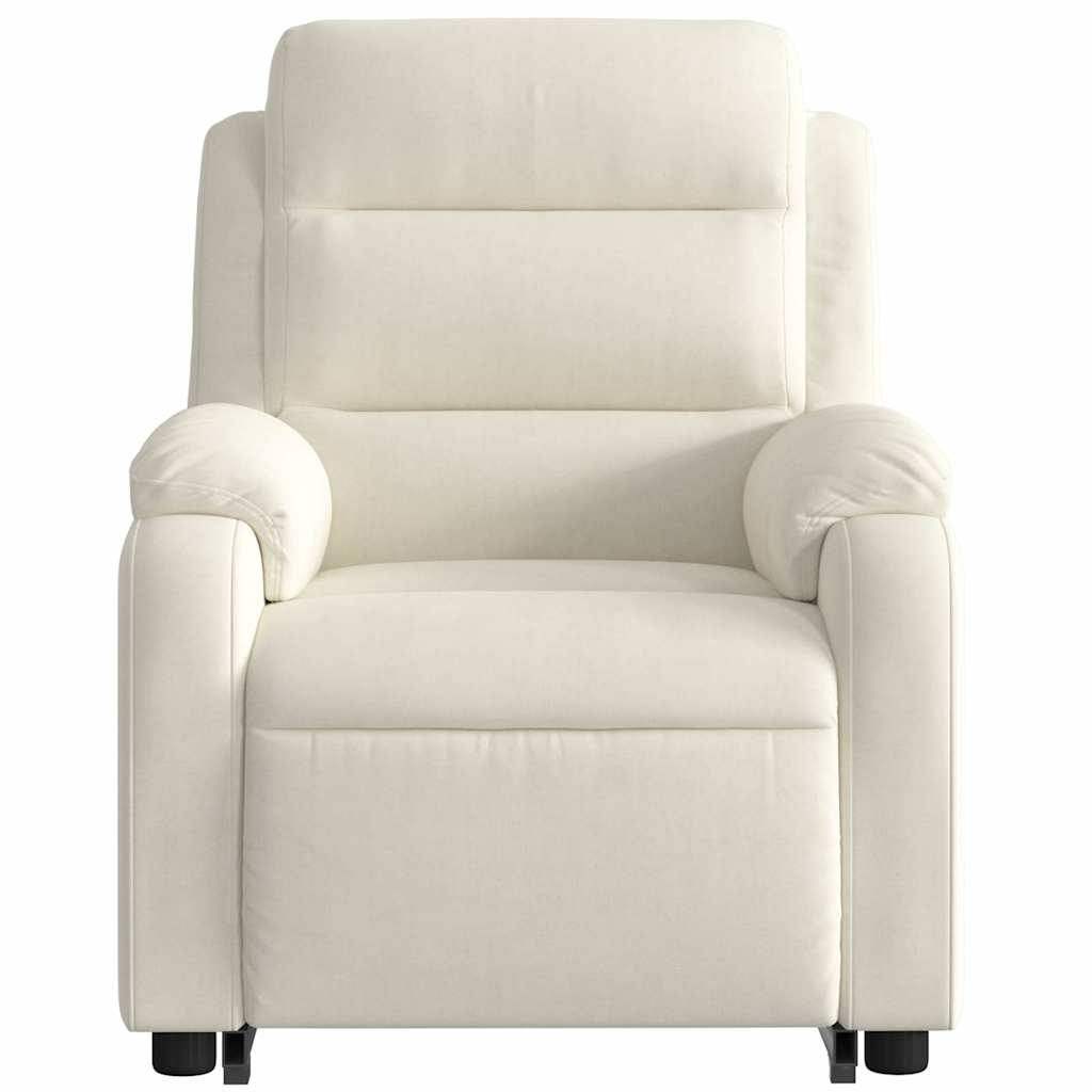 Massagesessel mit Aufstehhilfe Elektrisch Creme Samt