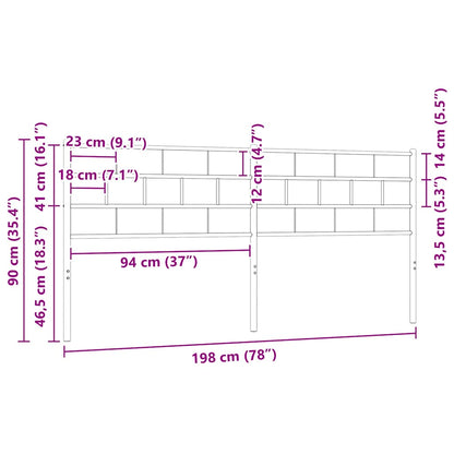Ersatz-Kopfteil Metall Weiß 193 cm
