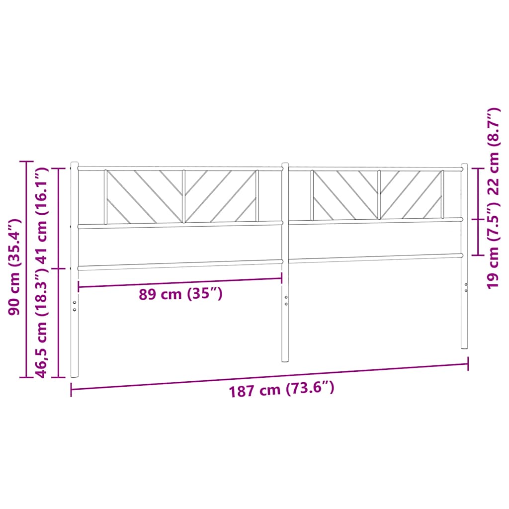 Ersatz-Kopfteil Metall Weiß 180 cm
