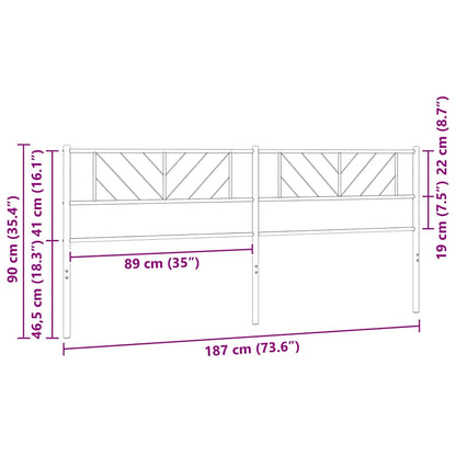 Ersatz-Kopfteil Metall Weiß 180 cm