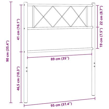 Ersatz-Kopfteil Metall Schwarz 90 cm