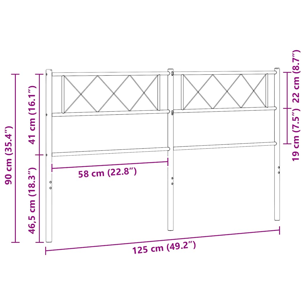 Ersatz-Kopfteil Metall Schwarz 120 cm