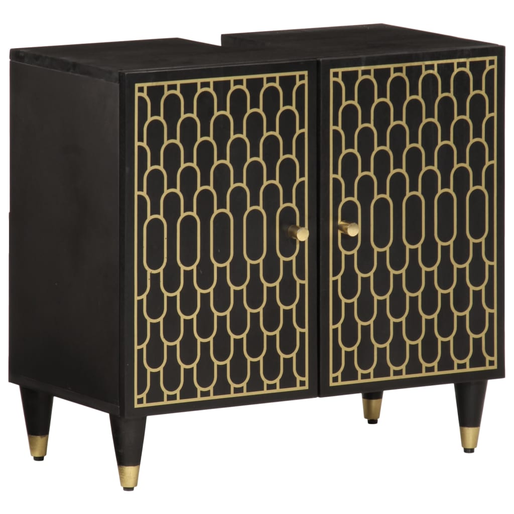 4-tlg. Badmöbel-Set Massivholz Mango