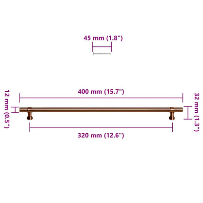 Möbelgriffe 5 Stk. Bronzen 320 mm Edelstahl