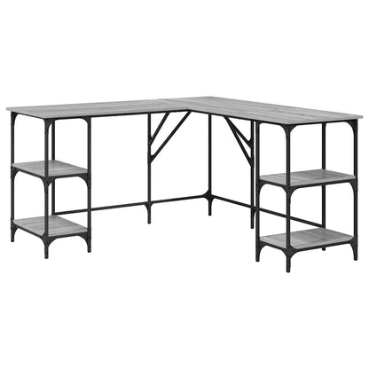 Schreibtisch Grau Sonoma 139x139x75 cm Holzwerkstoff