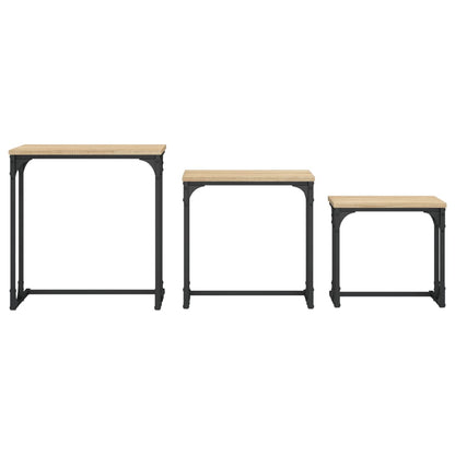 Satztische 3 Stk. Sonoma-Eiche Holzwerkstoff