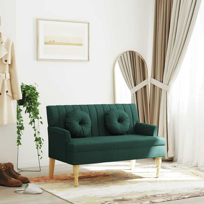 Sitzbank mit Kissen Dunkelgrün 113x64,5x75,5 cm Stoff