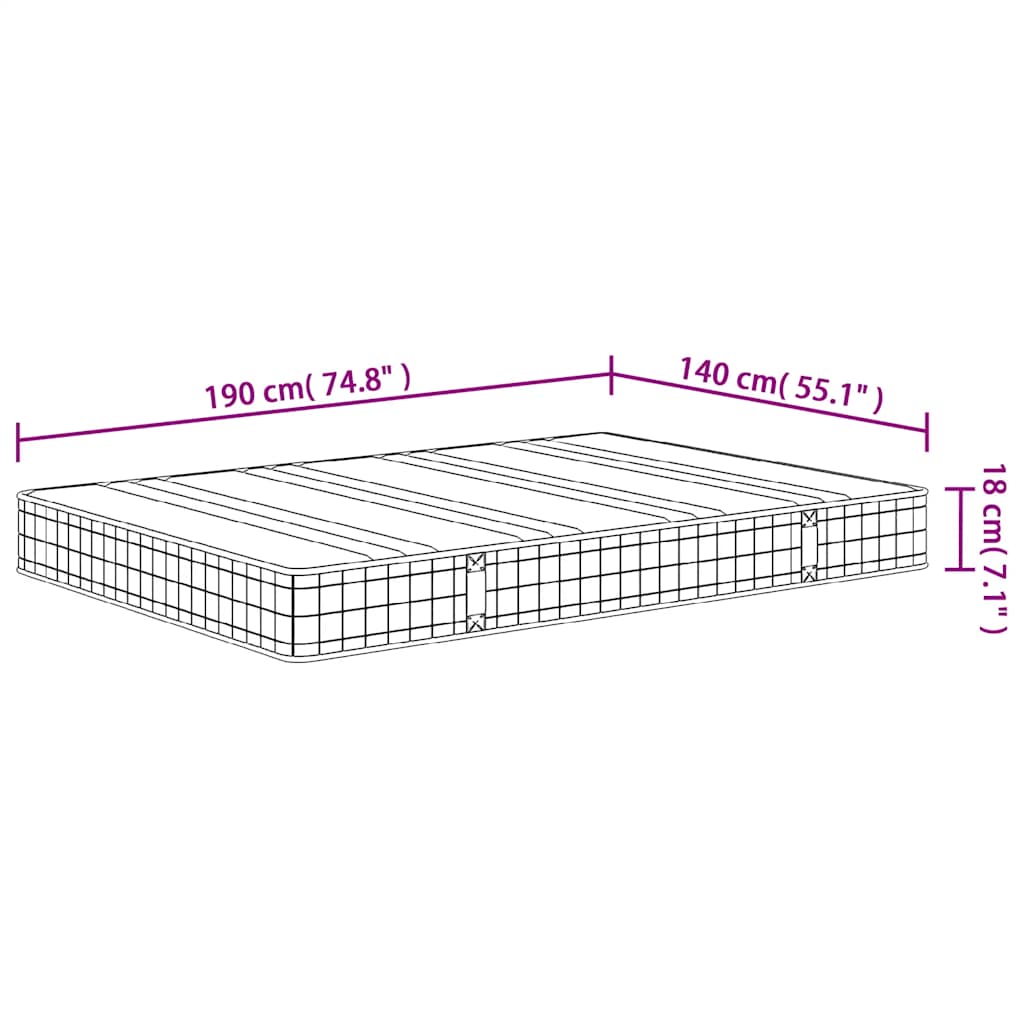 Matratze Bonnell-Federkern Mittel 140x190 cm