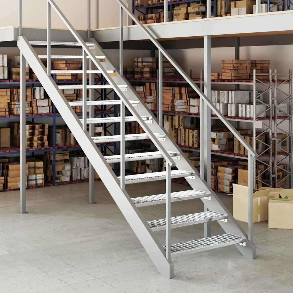 Gitterroststufe 90x24x7 cm Verzinkter Stahl