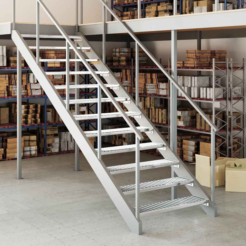 Gitterroststufe 100x24x7 cm Verzinkter Stahl