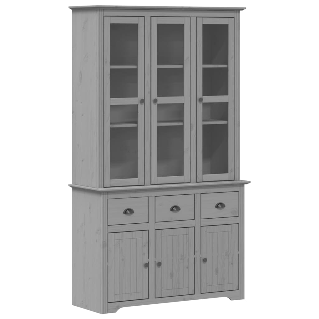 Highboard BODO Grau 115,5x43x200,5 cm Massivholz Kiefer