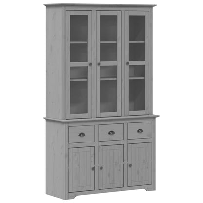 Highboard BODO Grau 115,5x43x200,5 cm Massivholz Kiefer